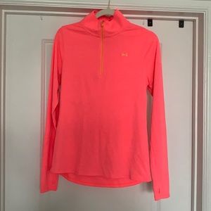 Under Armour Peach Semi fitted heat gear quarter zip